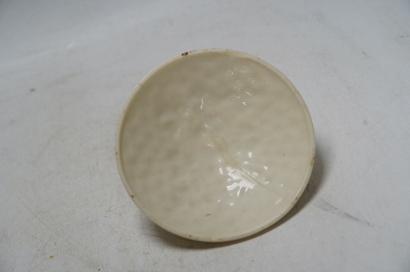 A Belleek cabaret tray and biscuit barrel with cover, clover decoration, 45cm. Condition - cover repaired